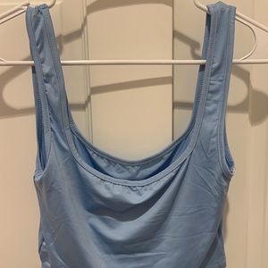 blue tank crop top